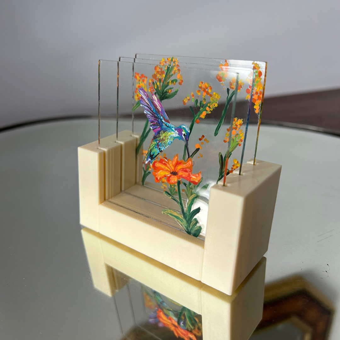 Micro Cosmos Posteluz — cuadro de madera con ilustración de jaguar